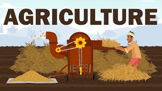 Agriculture  Harvesting  Threshing  Winnowing  Farmer Animation [upl. by Latsirk288]