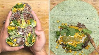 BURRITO DE CHAMPIÑONES CON ESPINACAS Y QUINOA PARA LA FAMILIA [upl. by Suilmann]