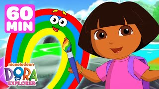 Doras Coloring Party w Rainbows 🌈 Dora the Explorer 1 Hour  Dora amp Friends [upl. by Michael]