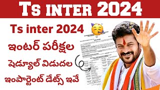 ts inter exam time table 2024  ts intermediate exam time table 2024  ts inter 2024 exam date [upl. by Silisav46]