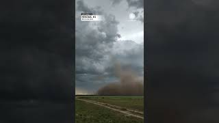 Mesmerizing Kansas Landspout Tornado  AccuWeather [upl. by Aicenev582]