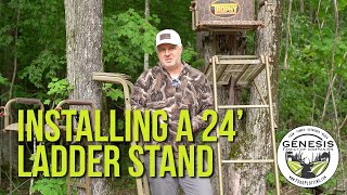 Installing a 24 FOOT Ladder Stand [upl. by Illil]