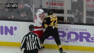 NHL Fight  Hurricanes  Bruins  DeAngelo vs McAvoy  10022022 [upl. by Tenej]