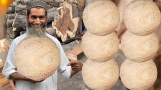 Most incredible Process of Crafting Huge Wooden Balls With Technique [upl. by Clabo]