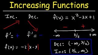 Increasing and Decreasing Functions  Calculus [upl. by Tosch508]