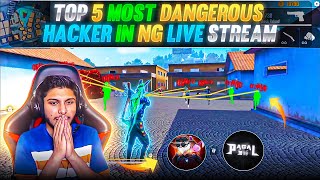 Top 5 Most Dangerous Hacker in Nonstop Gaming Livestream😱 Pagal M10 And V Badge Youtuber Using Hack🤬 [upl. by Grof891]