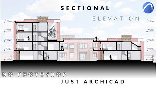 Sectional Elevation with archicad 25 [upl. by Atterahs]