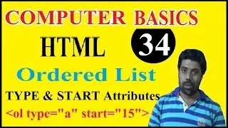 COM034 HTML Ordered Lists TYPE and START Attributes ol tag ComputerBasics34 [upl. by Siram129]