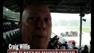 Goshen graduation  Storm frightens graduation attendees hunkered down in grandstand [upl. by Backler]