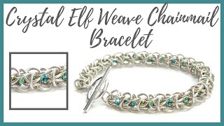 Crystal Elf Weave Chainmail Bracelet Tutorial  Beaducationcom [upl. by Rolat528]