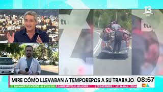 Video evidencia irresponsable traslado de temporeros en Teno  Tu Día  Canal 13 [upl. by Hedges]