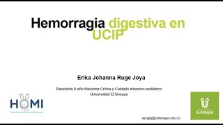 Hemorragia digestiva en UCIP 1 de 2 Curso Fisiología UCIP 20240918 [upl. by Eintroc243]