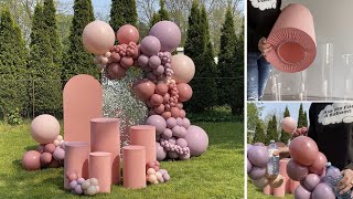 Cylinder Plinths amp Balloon Garland Arch Backdrop [upl. by Alisan]