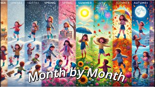 Month by Month  Months of Year Song for Kids [upl. by Ydnas]