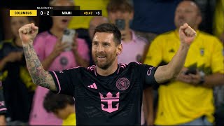 Lionel Messi scores two goals including a RIDICULOUS free kick vs Columbus in the first half [upl. by Isayg]