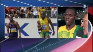 Usain Bolt  Record du monde du 100m  100m world record  HQ [upl. by Coffeng560]