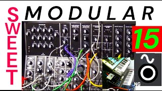 Modular Behringer System 15 sweet sine wave jam B Odyssey B Monopoly Arturia Microfreak Nux delay [upl. by Nillad]