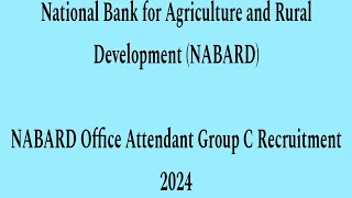 Nabard office Attendant Group C recruitment 2024 [upl. by Alaek]