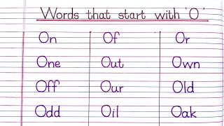 50 Words That Start With  O    O  Letter Words [upl. by Nospmas]