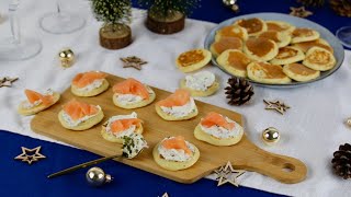 Recette de Fêtes Blinis maison au fromage blanc [upl. by Geier]