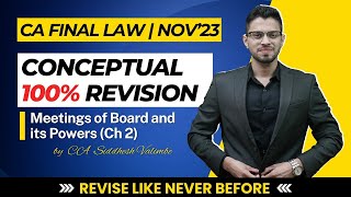 CA Final Law Comprehensive Revision Nov23  Ch2 Meetings of Board and it’s Powers  ICAI  CA [upl. by Jyoti]