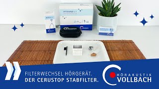 Filterwechsel am Hörgerät – Stabfilter CeruStop [upl. by Schnur402]