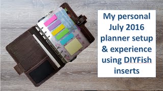 My personal filofax July setup amp walkthrough  using mostly DIYFish inserts [upl. by Attlee]