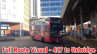 Full Route Visual  London Bus Route 427  Southall Merrick Road to Uxbridge  2565 YX17NVM [upl. by Yerffoj]