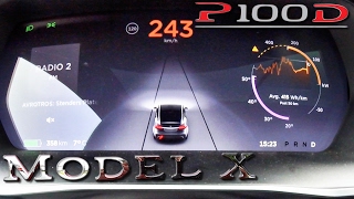 Tesla Model X P100D LUDICROUS Acceleration 0242 kmh by AutoTopNL [upl. by Naihs529]