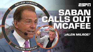 Nick Saban interrupts Pat McAfee MIDSENTENCE to call out Milroe AS A PROBLEM 😤  College GameDay [upl. by Eugen]