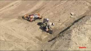 Motorcycle Police Chase in Los Angeles Ends in Construction Zone [upl. by Sucramal406]