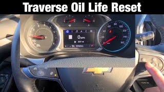 How To Reset The Oil Life On A 2018  2023 Chevy Traverse  Oil Change Light [upl. by Imotih518]