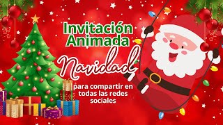 Tarjetas de Navidad Animadas 🎄 Invitación Digital Virtual con Plantilla Gratis [upl. by Ruder553]