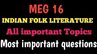 Indian Folk Literature Meg 16  Everything about Folk Literature [upl. by Sowell]