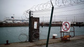 Dozens of migrants try to board crossChannel ferry to Dover [upl. by Plantagenet]