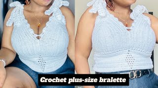 Crochet plus size bralette tutorial [upl. by Warfore500]