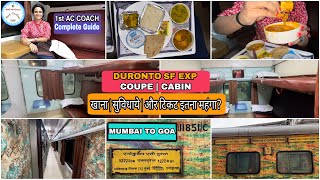 Duronto SF Exp 1AC Mumbai to Goa  Full Journey Food Review  12223  Coupe amp Cabin indianrailways [upl. by Rosecan]