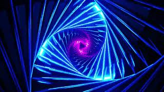 4K Animation VJ Loop Flight Through a Neon Triangle Tunnel Infinitely looped animation [upl. by Leede]