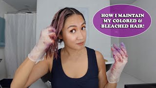 How I Maintain My Colored amp Bleached Hair At Home  Laureen Uy [upl. by Norrahs]