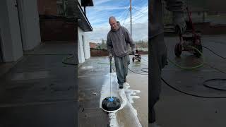 Harbor Freight Pressure Washer Surface Cleaner driveway test shorts [upl. by Letti]