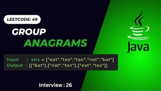 Group Anagram  Leetcode  49  Java  Tamil [upl. by Eelaroc]