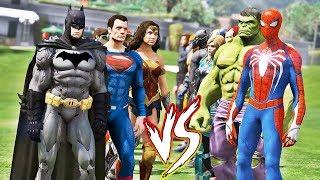 HOMEM ARANHA HULK BATMAN e SUPERMAN Desafio de Heróis  Marvel vs DC  GTA V  IR GAMES [upl. by Yditsahc]