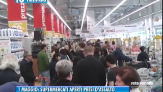 02052014  1 MAGGIO SUPERMERCATI APERTI PRESI DASSALTO [upl. by Nirrej]