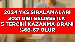 2024 YKS SIRALAMALARI 2021e YAKIN GELİRSE İLK 5 TERCİHİ KAZANMA ORANI f67 OLUR [upl. by Middle295]