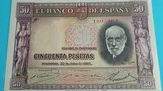 RAMÓN Y CAJAL 1935 II REPÚBLICA 50 PESETAS [upl. by Birch]