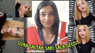 Mavi Siyaha Boyadığım Saçlarımı İgora ile Sarı Yaptım  Sarı Saç Boyama  Saç Açma [upl. by Anasiul154]