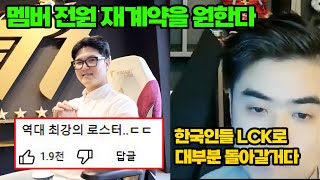 롤 역사상 최강의 로스터 T1의 전원 재계약을 원한다는 사업총괄 그리고 LCK로 복귀하는 S급 선수들 [upl. by Krystal115]