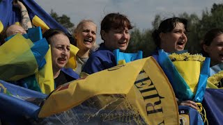 Ukrainian prisoners of war return to their homeland  AFP [upl. by Eelrehpotsirhc]