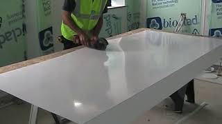 How to fit hygienic wall cladding  Cutting a panel [upl. by Savdeep]