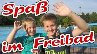 SommerFerien 2015 Vlog  Spaß im Freibad  Fun in the lido pool  Kanal für Kinder Kinderkanal [upl. by Hesta267]